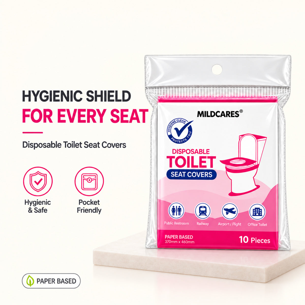 MildCares Disposable Toilet Seat Covers –- 20 Units