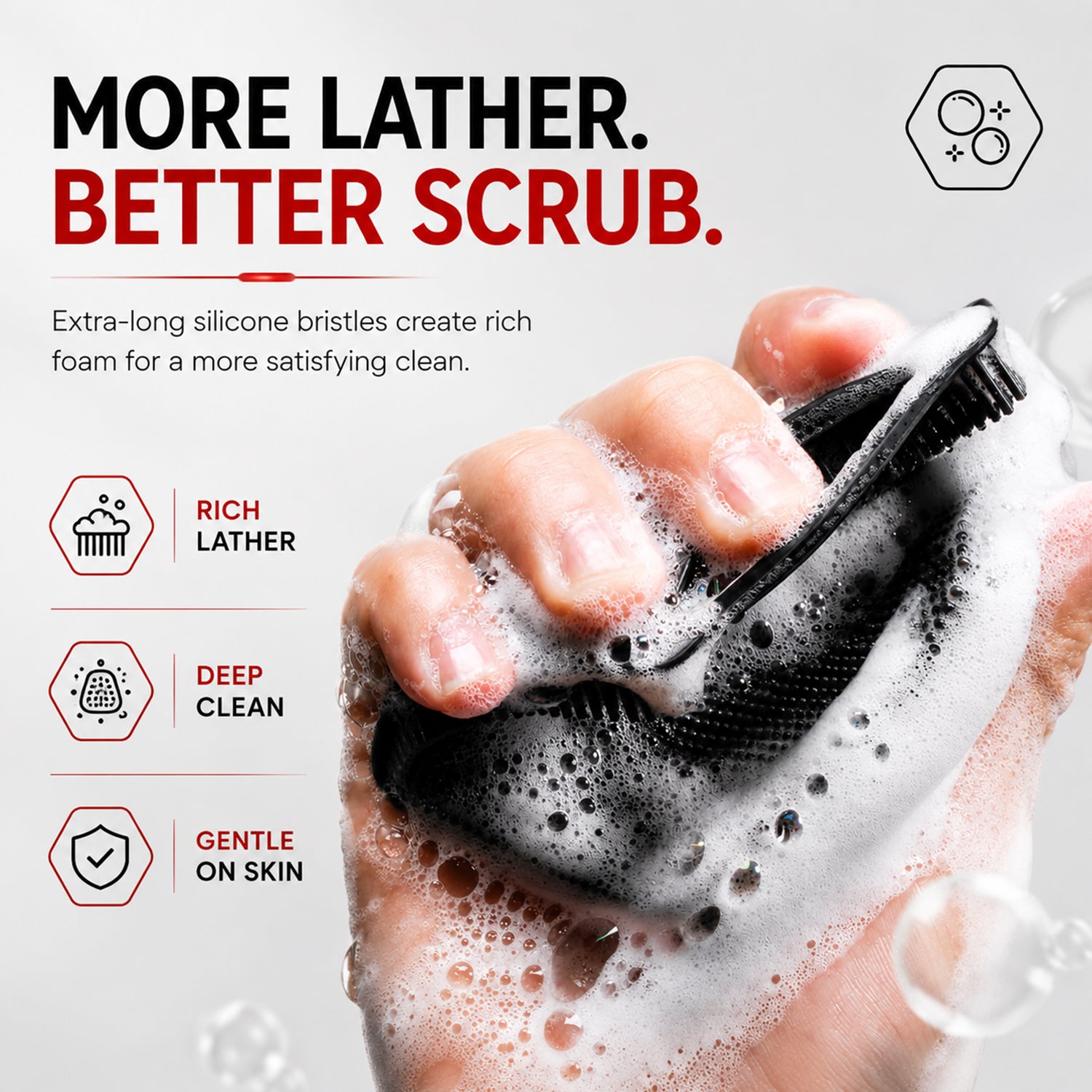 Soft Silicone Bath Brush for Men & Women