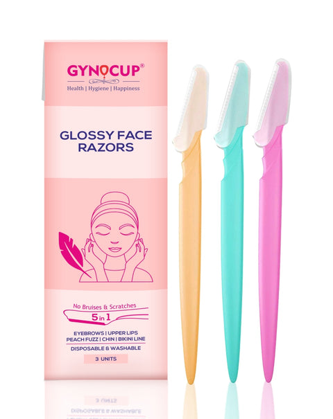 GynoCup Women Glossy Face Razor (Set-3 Pack Of 1)