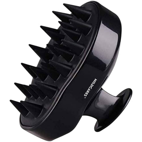 MildCares Mouse Scalp Massager (Black) | Soft Silicone Bristles Comb for Gentle Scalp Exfoliation, Deep Cleaning & Relaxing Dry/Wet Head Massage | All Hair Types | Shampoo Brush for Men & Women