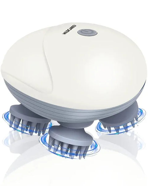 MildCares Smart Scalp Massager | Rechargeable & Portable Head Massager with 4 Rotating Nodes for Hair Growth, Relaxation & Stress Relief Massager
