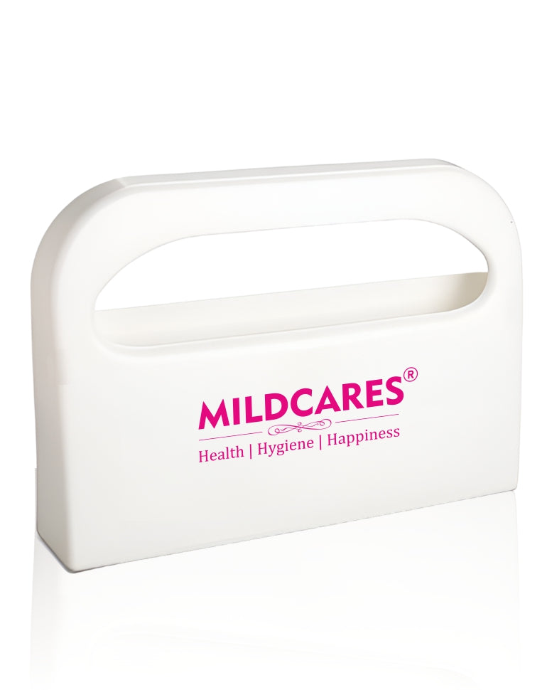 MildCares Wall-Mount Toilet Seat Cover Dispenser | Heavy-Duty Plastic Holder | Disposable Half-Fold Seat Liners | Portable & Lightweight | for Commercial, Residential Bathrooms & Public Toilets