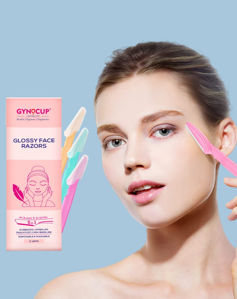 GynoCup Women Glossy Face Razor (Set-3 Pack Of 1)