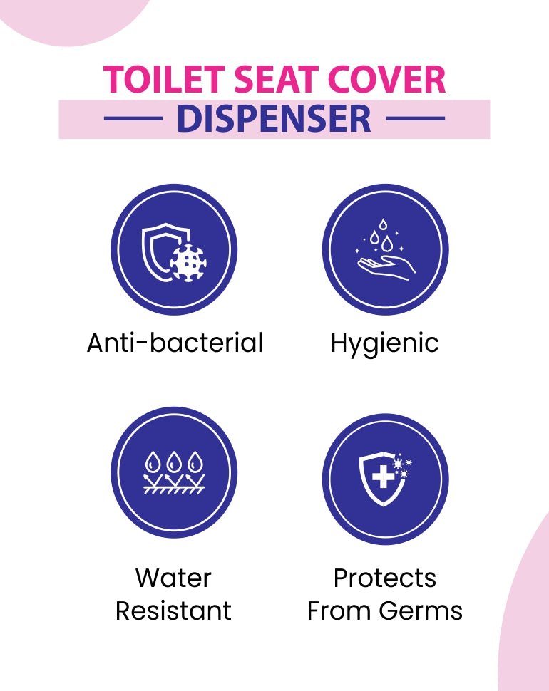 MildCares Wall-Mount Toilet Seat Cover Dispenser | Heavy-Duty Plastic Holder | Disposable Half-Fold Seat Liners | Portable & Lightweight | for Commercial, Residential Bathrooms & Public Toilets