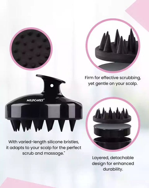 MildCares Hair Scalp Massager Brush For Hair Growth Shampoo Scrub Hair Massager Soft Silicone Head Massager Scalp Scrubber Exfoliator,Anti-Dandruff Hair Scalp Massager Brush