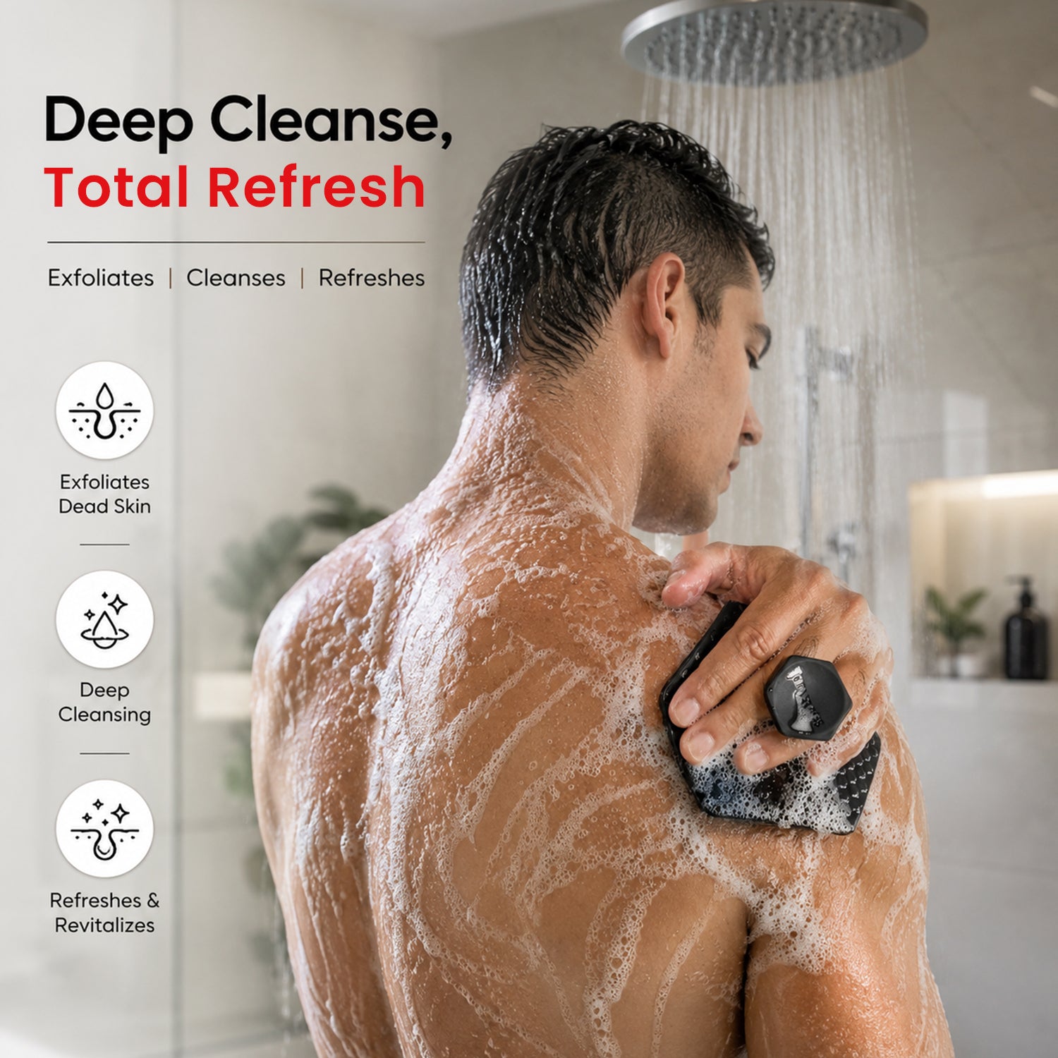 Soft Silicone Bath Brush for Men & Women