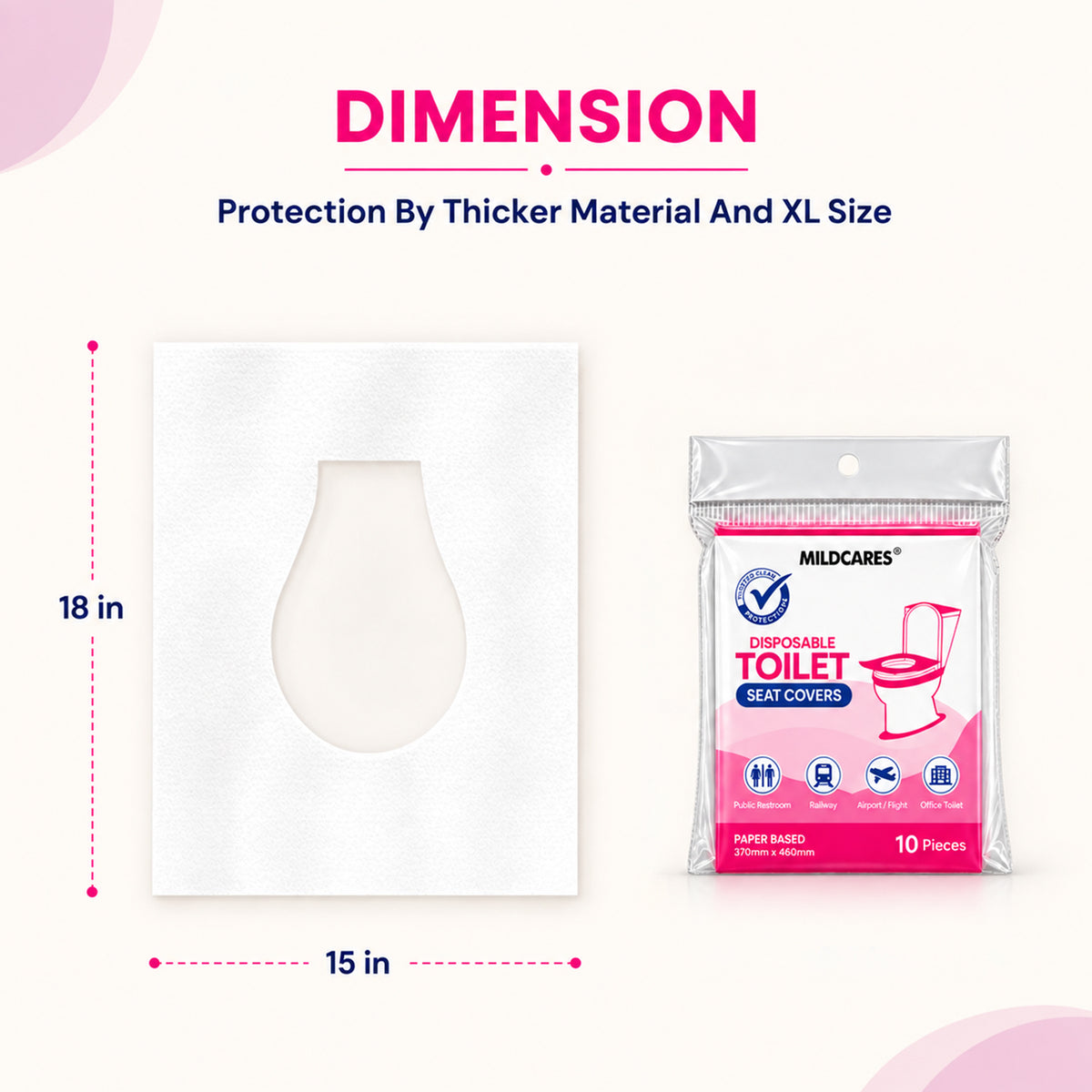 MildCares Disposable Toilet Seat Covers –- 20 Units