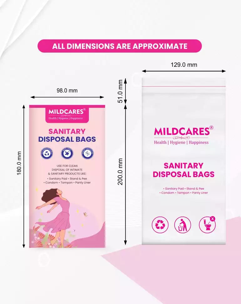 Sanitary Disposal Bags - 25 Bags for Disposal of Tampons, Condoms, Pantyliner, Sanitary Pad & Personal Hygiene Waste Sanitary Pad