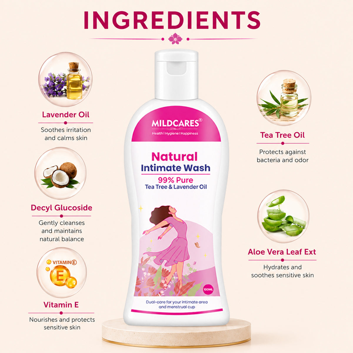 MildCares Natural Intimate Wash : Keep Your Intimate Area Healthy And Fresh (Women)