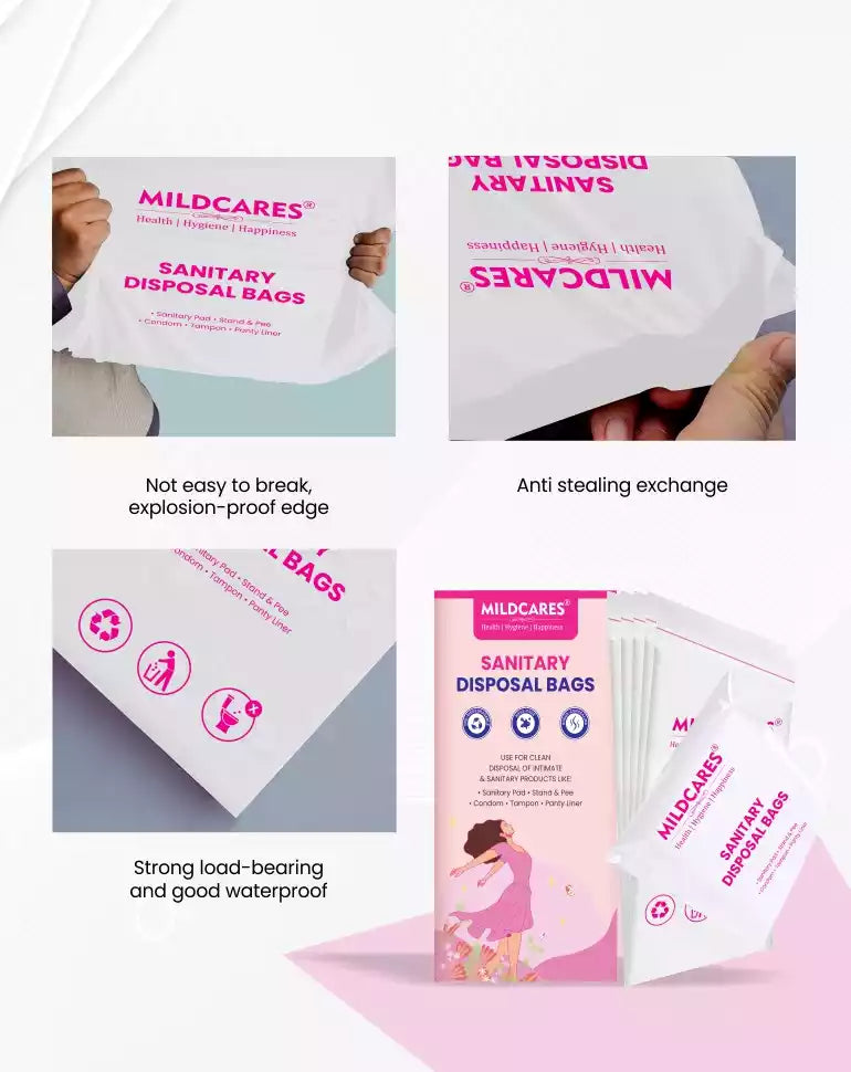 Sanitary Disposal Bags - 25 Bags for Disposal of Tampons, Condoms, Pantyliner, Sanitary Pad & Personal Hygiene Waste Sanitary Pad