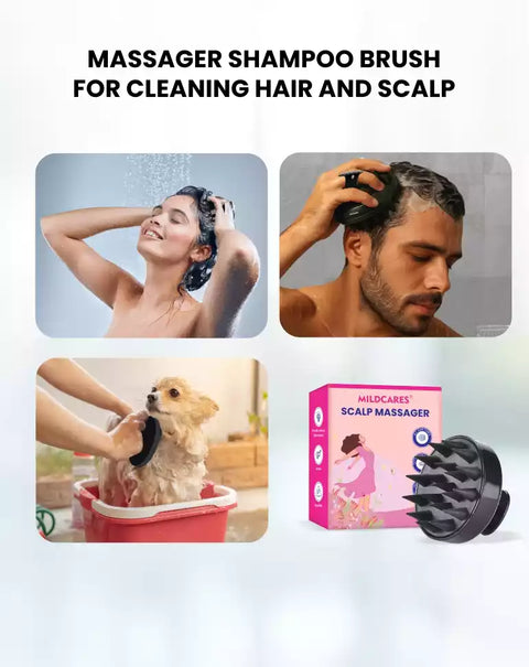 MildCares Hair Scalp Massager Brush For Hair Growth Shampoo Scrub Hair Massager Soft Silicone Head Massager Scalp Scrubber Exfoliator,Anti-Dandruff Hair Scalp Massager Brush
