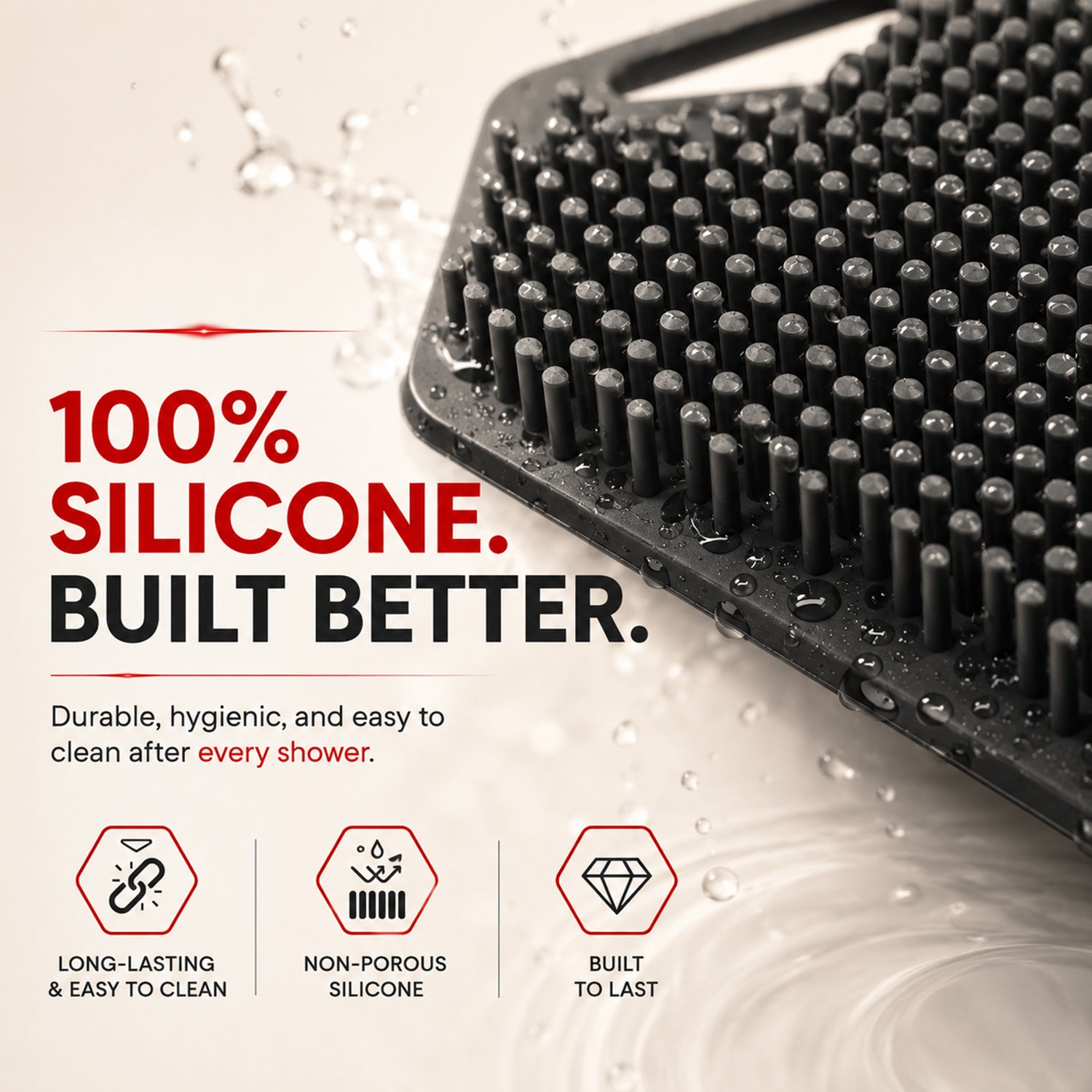 Soft Silicone Bath Brush for Men & Women