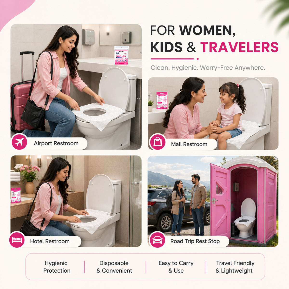 MildCares Disposable Toilet Seat Covers –- 20 Units