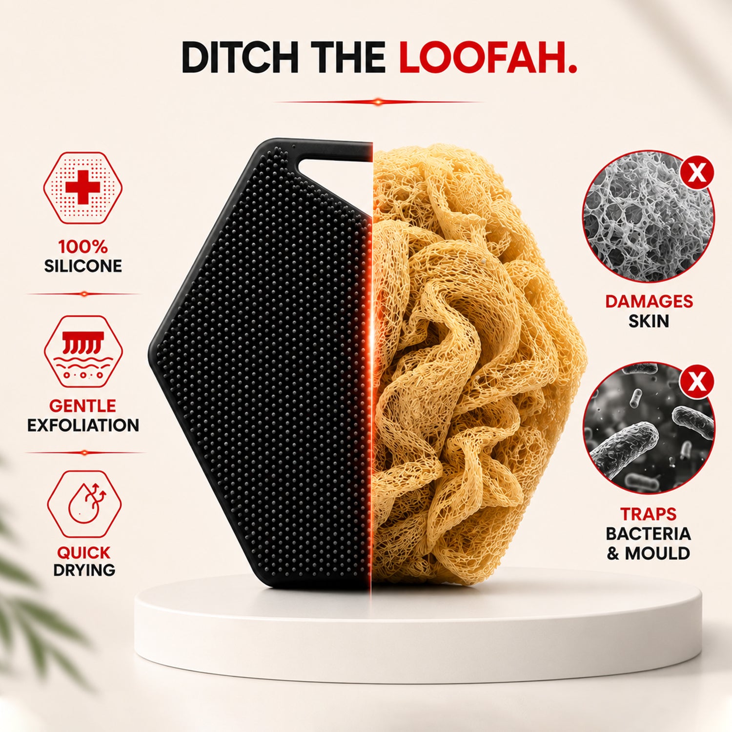 Soft Silicone Bath Brush for Men & Women