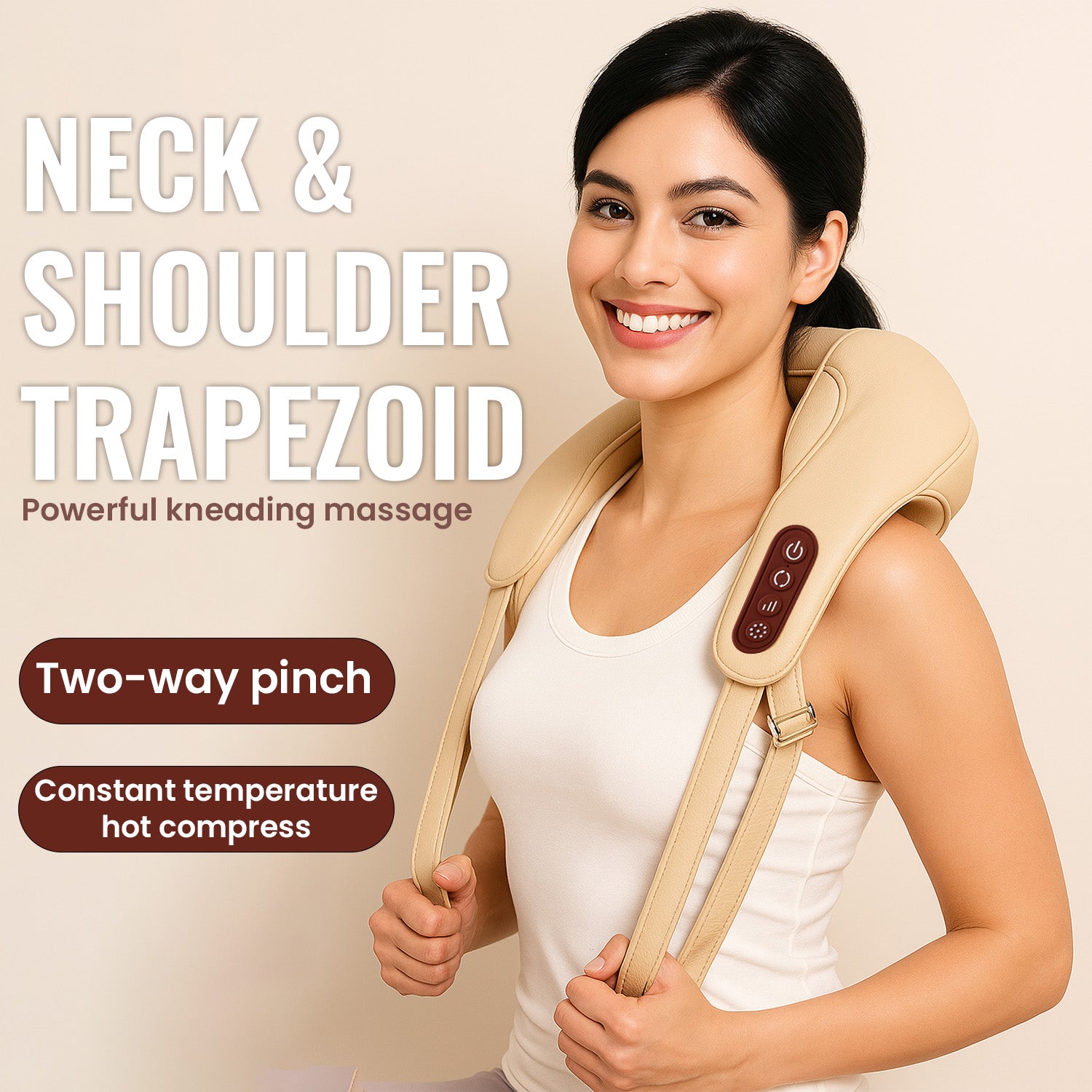 4D Shiatsu Neck & Shoulder Massager with Heat White