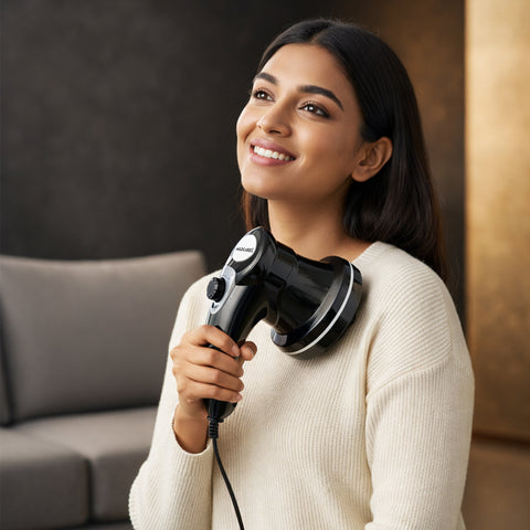 Mildcares  Full Body Massager & Physiotherapy Machine | Handheld Electric Hammer & Gun Massager for Back, Neck, Shoulder & Leg Pain Relief With 3 Attachments Massager  (Black)