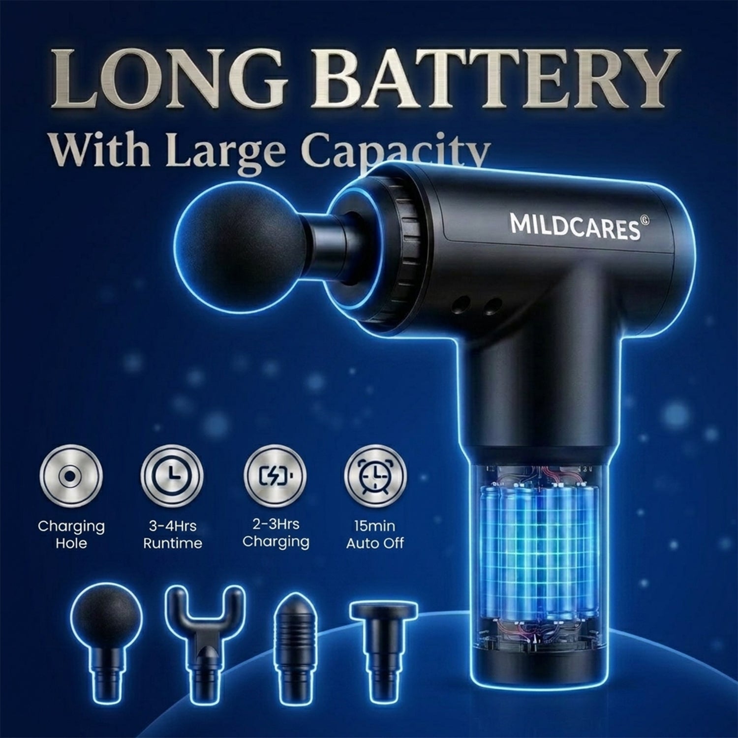 M1 Pro Electric Massage Gun for Pain Relief – 6 Speed