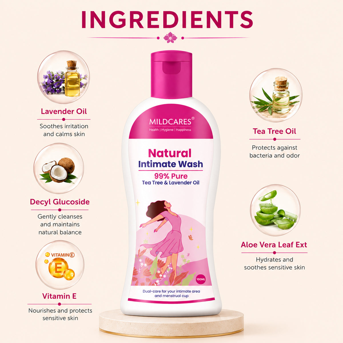 MildCares Natural Intimate Wash : Keep Your Intimate Area Healthy And Fresh (Women)