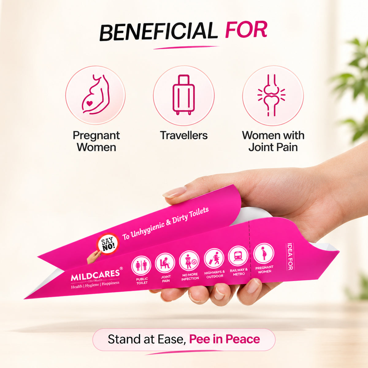 MildCares Disposable Stand & Pee Female Urination Device (Pack of 10)