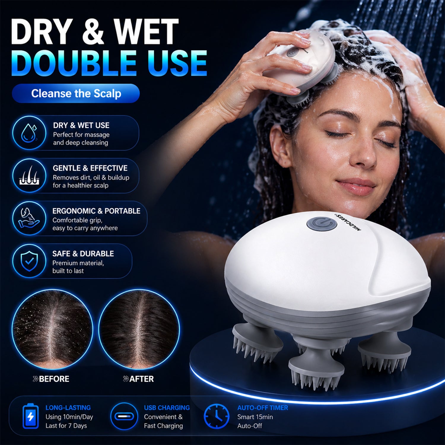 S1 Pro Smart Electric Head Massager –  Portable & Rechargeable