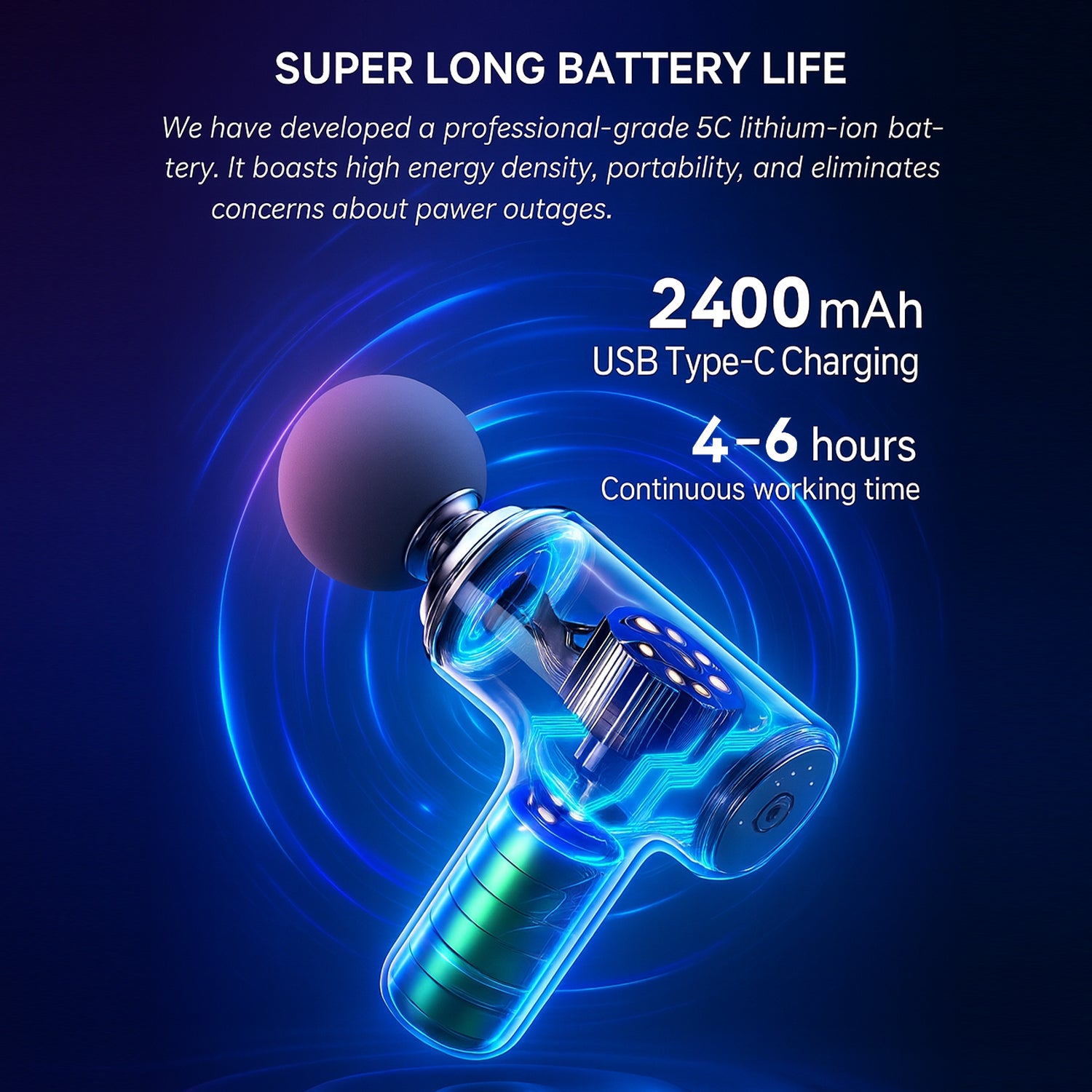 M1 Electric Massage Gun – 6 Speed, Silent Motor