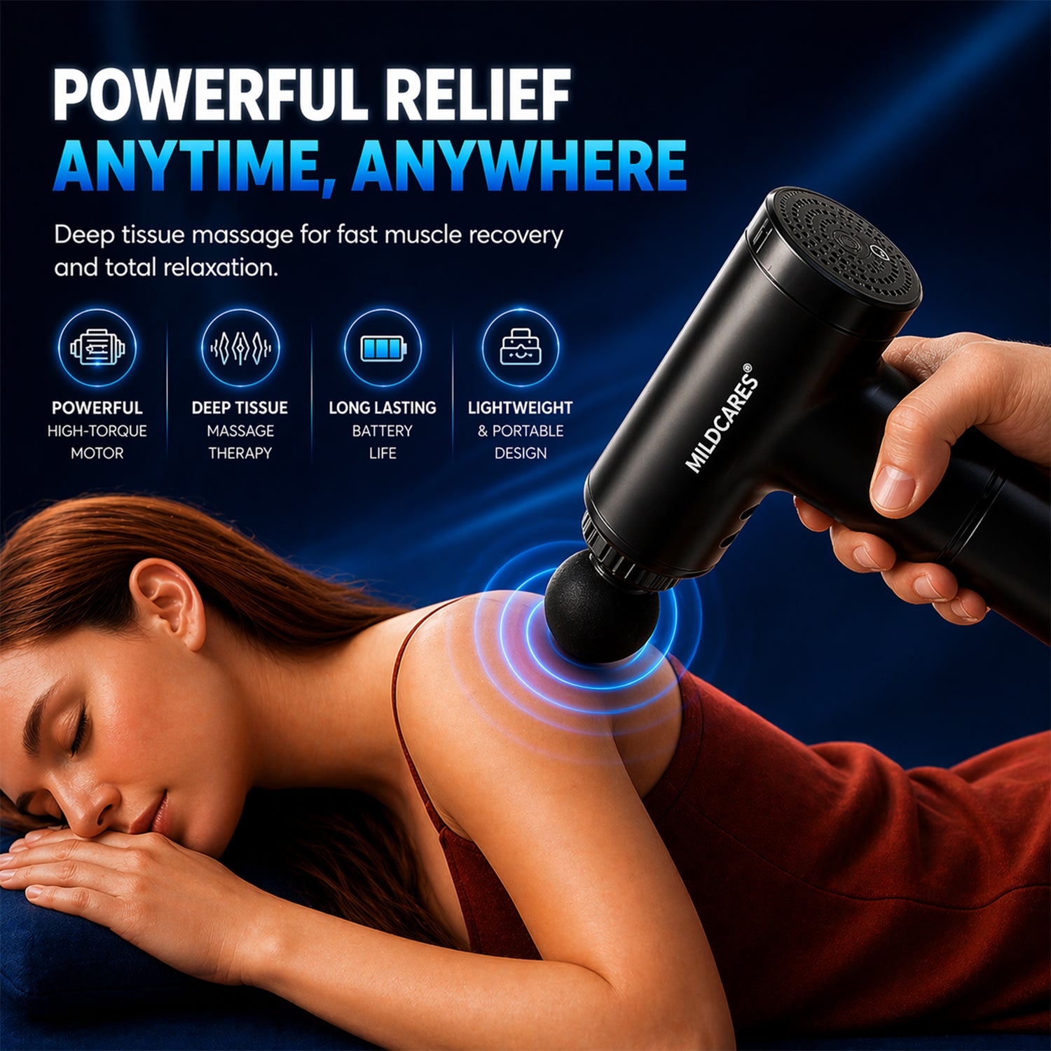 M1 Pro Electric Massage Gun for Pain Relief – 6 Speed