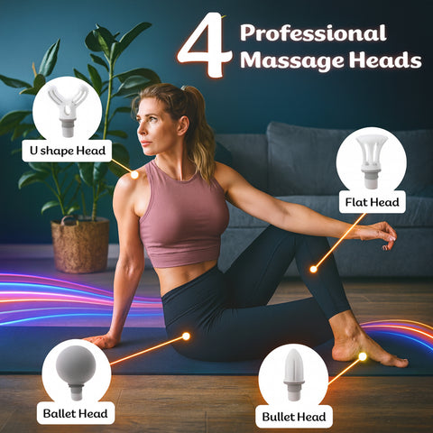 Mildcares M1 Full Body Massager Gun for Pain Relief | Deep Tissue Therapy | 6-Speed Settings, 4 Heads, Rechargeable Silent Motor – Electric Massager for Pain Relief Massager