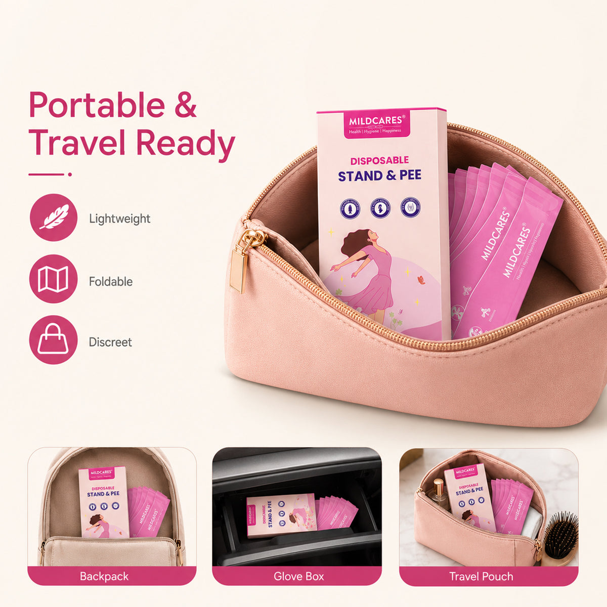 MildCares Disposable Stand & Pee Female Urination Device (Pack of 10)