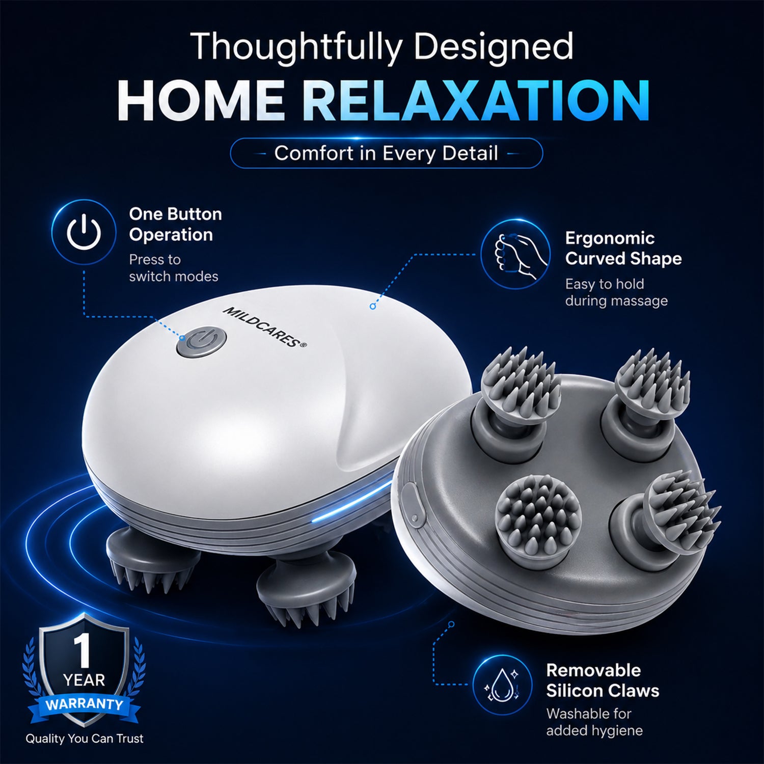 S1 Pro Smart Electric Head Massager –  Portable & Rechargeable