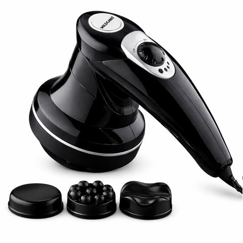Mildcares  Full Body Massager & Physiotherapy Machine | Handheld Electric Hammer & Gun Massager for Back, Neck, Shoulder & Leg Pain Relief With 3 Attachments Massager  (Black)
