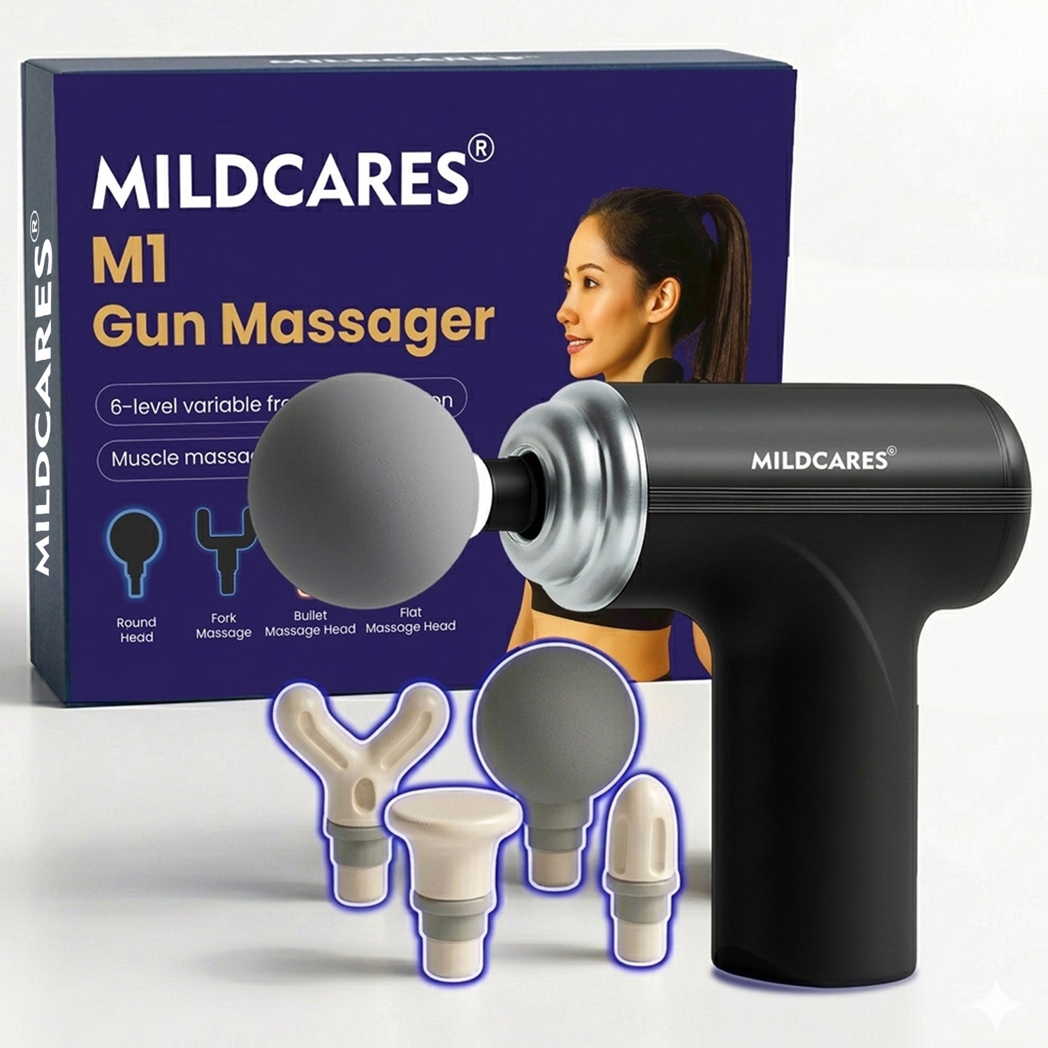 M1 Electric Massage Gun – 6 Speed, Silent Motor