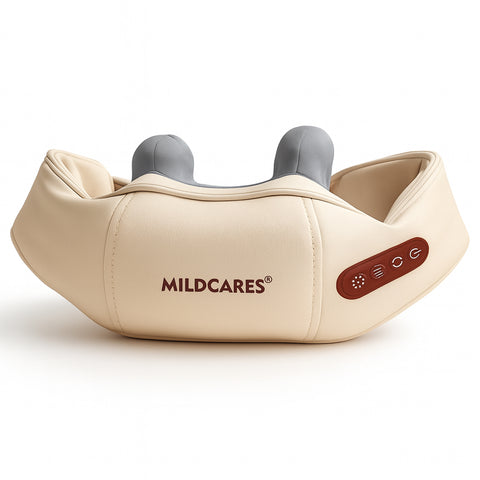 MildCares Rechargeable 4D Shiatsu Neck & Shoulder Massager with Heat Therapy – Ideal for Neck, Shoulders & Back