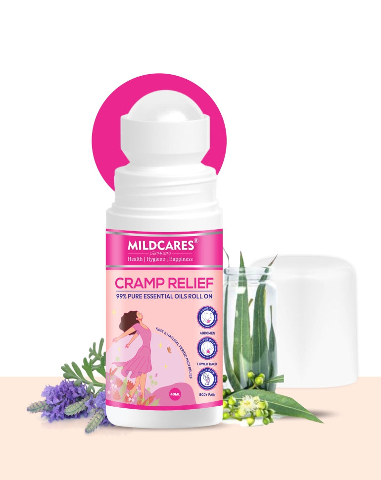MildCares Cramp Relief 99% Pure Essential Oils Roll On–  40ml | Quick, Targeted, and Effective Relief