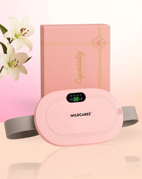 Mildcares Period Pain Relief Massager with Heating Pad | Cordless Menstrual Cramp Belt for Women & Girls Rechargeable Electric Massager Portable & Adjustable Heat Therapy Massager